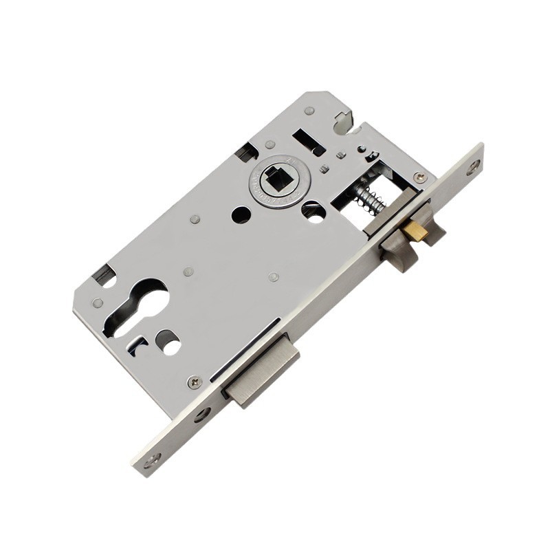 Lelang Mute cerrojo de tres horquillas cuerpo cerradura de la puerta interior cuerpo habitación puerta de madera universal 5072 cuerpo de la cerradura de acero inoxidable