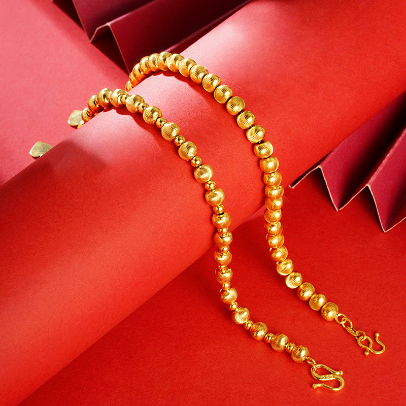 Nueva pulsera de cuentas China Vietnam arena oro antiguo patrimonio Ley Yiwu joyería suministro directo de fábrica sala de transmisión en vivo popular Retro