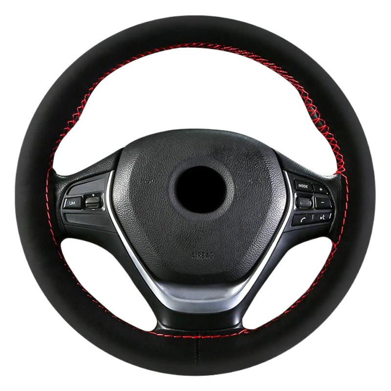 Suede Hand-stitched Steering Wheel Cover Reined-suede Frosted Leather Four Seasons General Motors Handle Cover