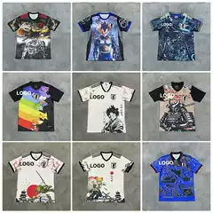 Japan Special Edition Soccer Jersey Anime Cartoon Dragon Head Cherry Blossom Ninja Naruto King of Fighters Manga Football Shirt