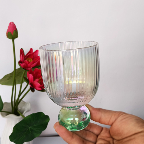 Designer rainbow glass crystal pearl cup champagne red wine cup Nordic milkshake cold drink medieval cup water cup