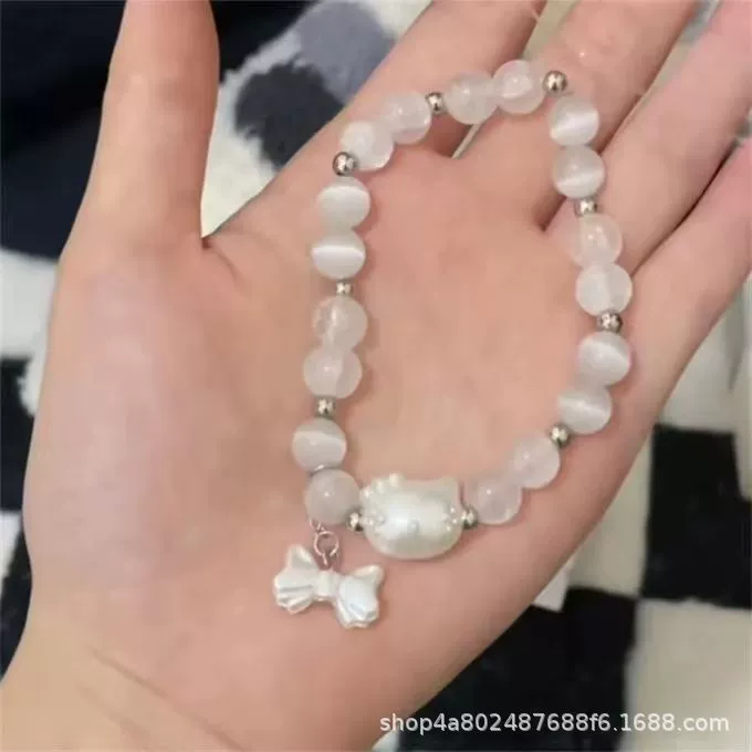 Браслет (Hello Kitty) бабочка KT талисман котенка белый бусиновый дизайн день рождения подарок