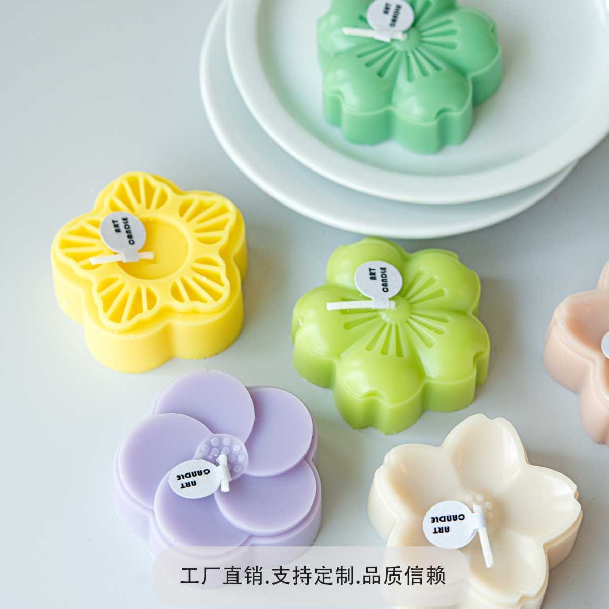 Festival de mediados de otoño pastel de Luna flor conejito forma vela lindo interesante decoración creativa decoración Venta caliente al por mayor