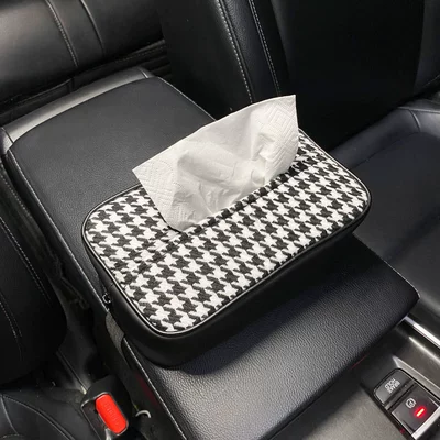 Pillow, Backrest Neck Pillow, Headrest - leather-houndstooth-tissue-box