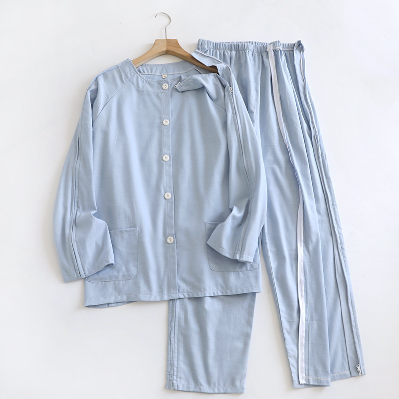 Easy to Put on and Take Off Men's Thin Breathable Cotton Elderly Bedridden Chemotherapy Dialysis Paralysis Rehabilitation Clothing Postoperative Acupuncture Care Clothing Easy to Put on and Take Off Men's Thin Breathable Cotton Elderly Bedridden Chemotherapy Dialysis Paralysis Rehabilitation Clothing Postoperative Acupuncture Care Clothing