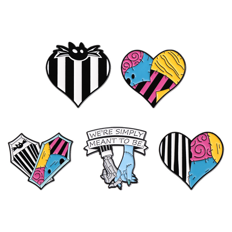 Novelty Style Novelty Pin Heart Shape Alloy Plating Unisex Brooches