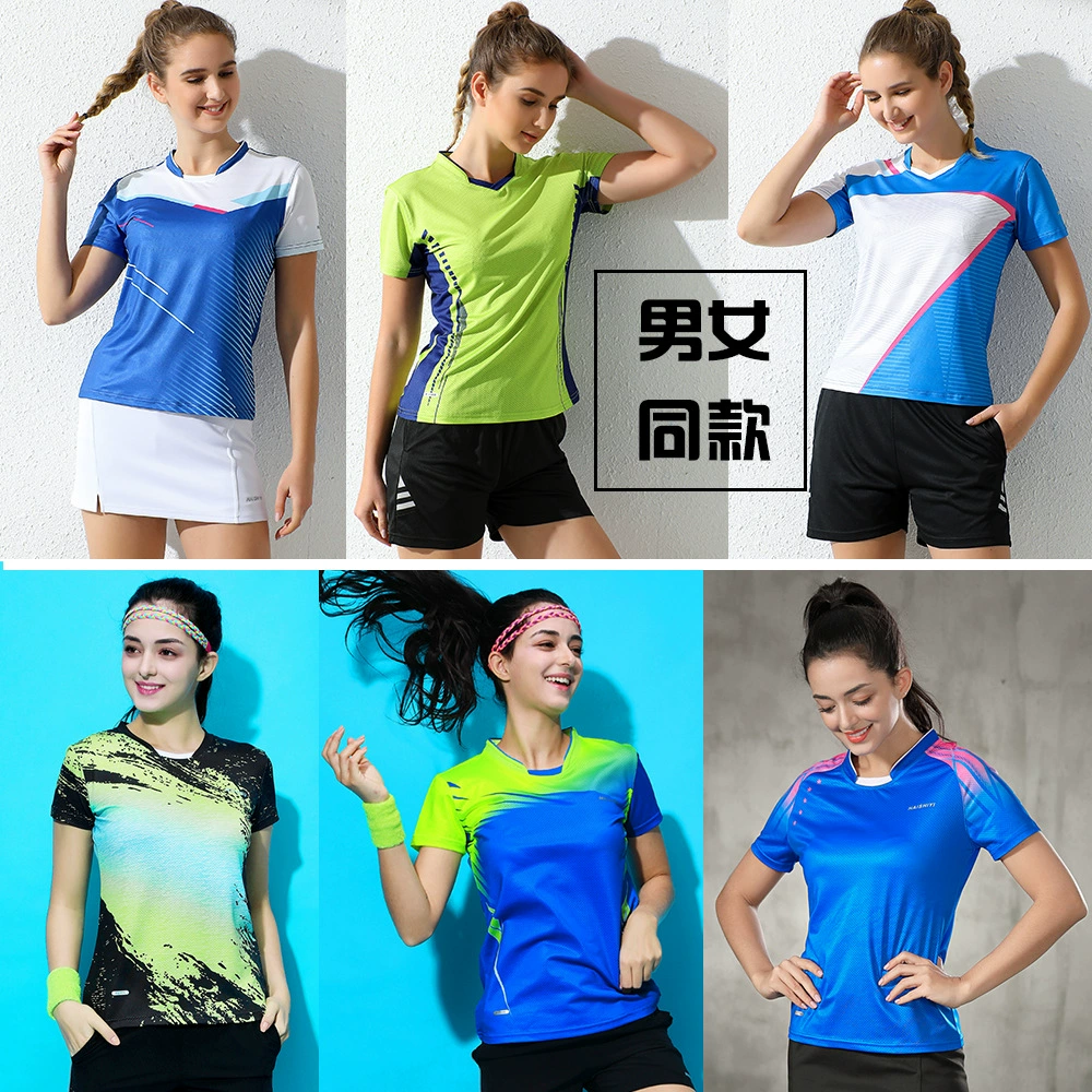 Разрешение сломанного размера, специальная цена, одежда для настольного тенниса, теннисный Топ, тренировка, спортивная одежда для бадминтона с короткими рукавами, мужская и женская быстросохнущая одежда