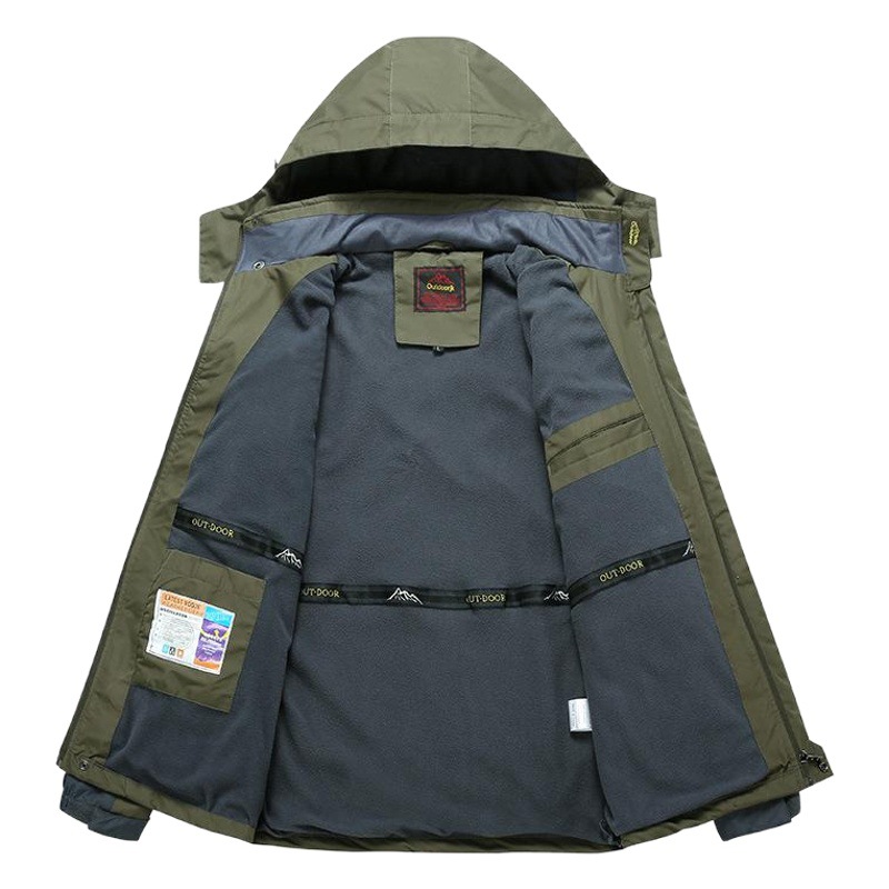 Comercio exterior más tamaño de la chaqueta de los hombres de primavera y otoño delgada a prueba de viento impermeable extra gordo montañismo al aire libre pesca montañismo ropa chaqueta
