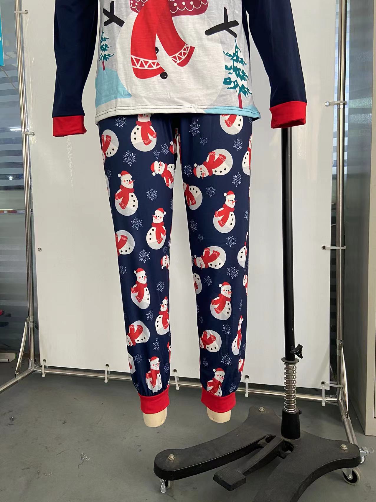 nové vánoční pyžamo s dlouhým rukávem, kulatým výstřihem a potiskem pro rodiče a děti_voghion.com