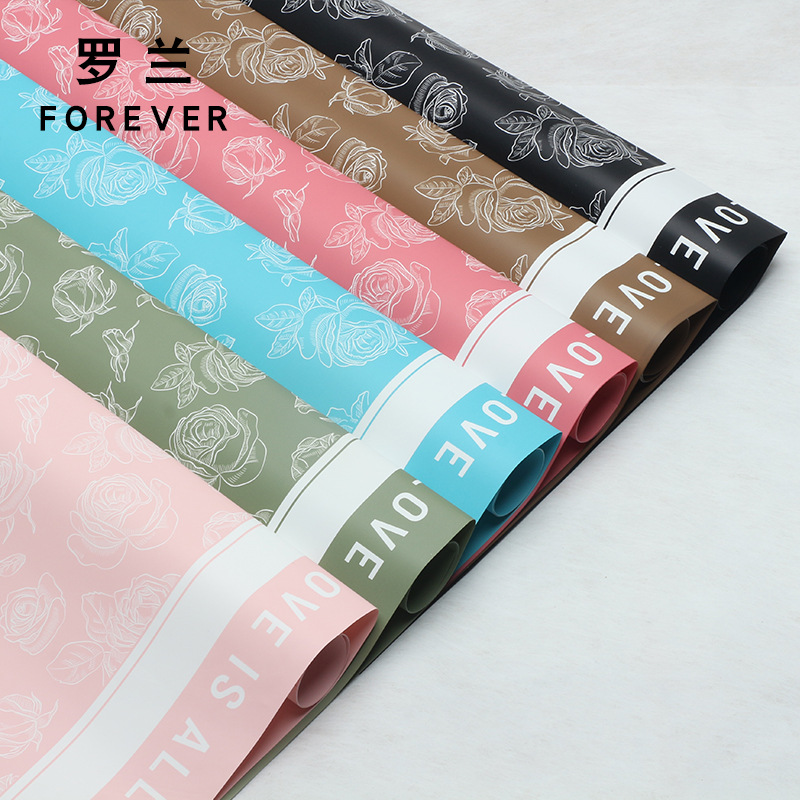 Roland Rose Garden Floral impermeable Papel elegante DIY ramo de flores de papel de embalaje de flores materiales al por mayor transfronterizos de comercio exterior