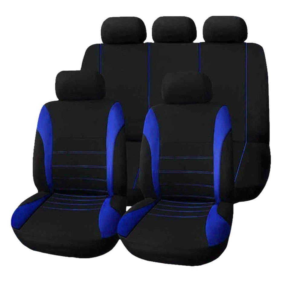 Универсальные автомобильные чехлы на сиденья с дизайном пояса для внешней торговли, набор из 9 предметов Temu Russian для трансграничных продаж в Европе, Америке и Мексике.