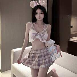 情趣内衣日系JK制服学院风诱惑套装甜美格子裙学生装角色扮演套装