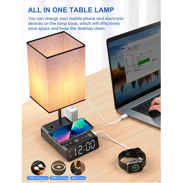 LED wireless table lamp for bed
