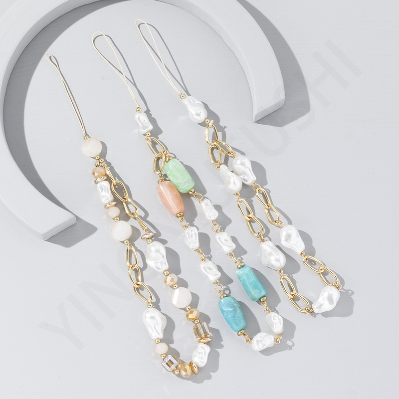 ins special-shaped baroque pearl mobile phone Jewelry pendant original design high-looking mobile phone chain pendant wholesale
