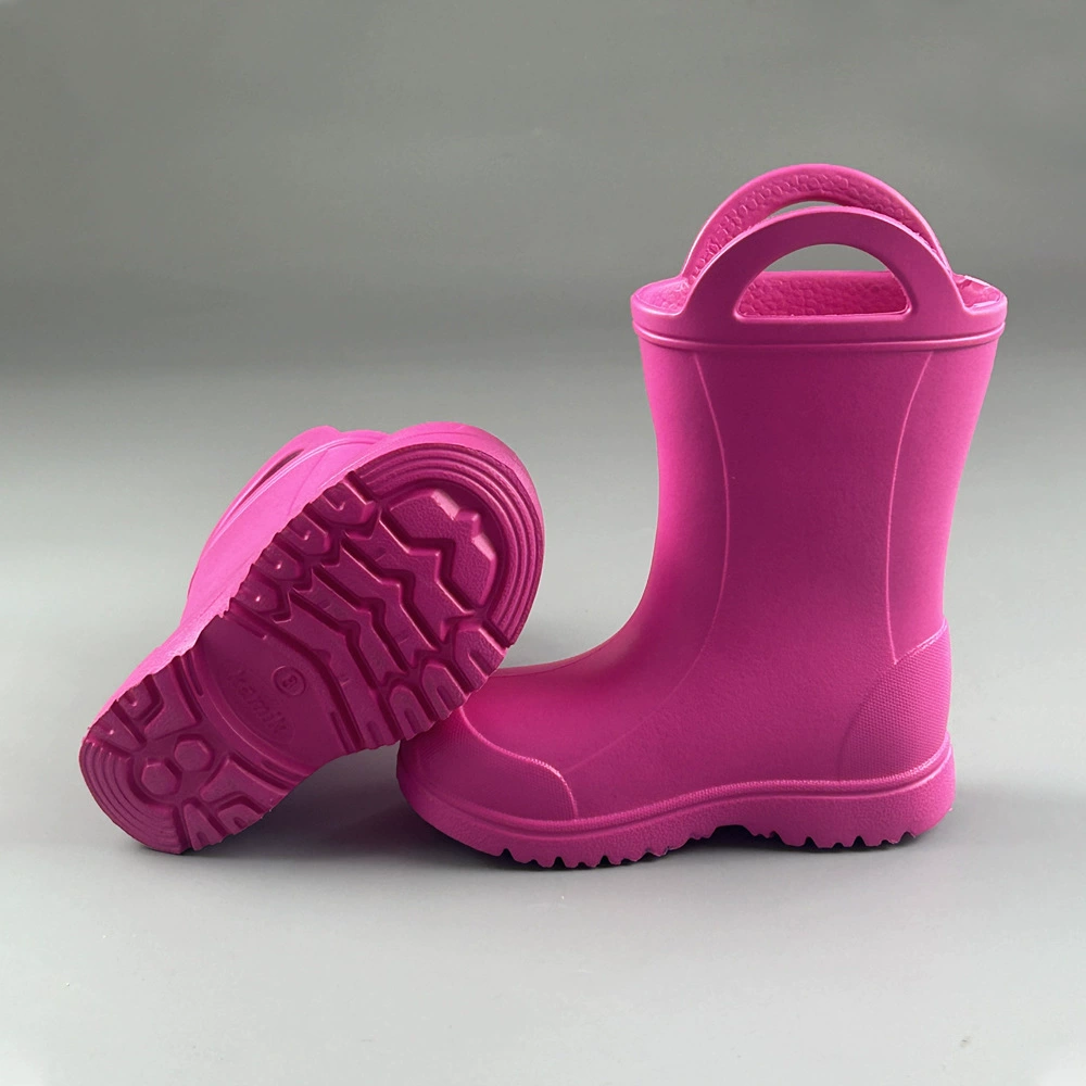 Обработанные и изготовленные на заказ детские резиновые сапоги из ЭВА, легкие нескользящие детские резиновые сапоги, цельные резиновые сапоги с рисунком из мультфильма с ручкой для переноски, новый стиль.