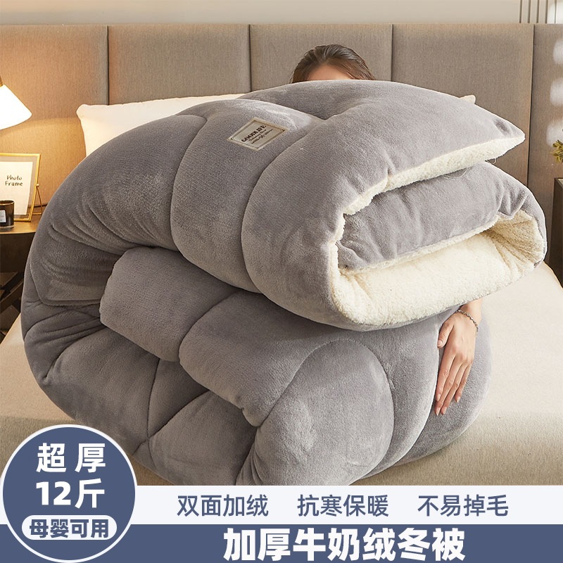 Winter Milk Lamb Fleece Blanket, Thickened Warm Quilt, Nap Sofa Cover Blanket, Quilt Core Cotton Quilt, Winter Quilt, Spring and Autumn Quilt