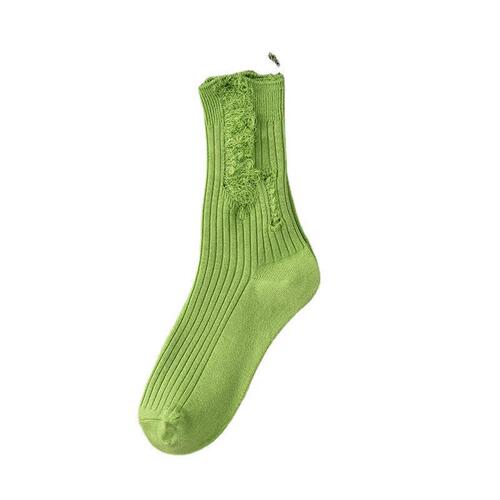 Summer thin-hole mid-calf Ins-style women's socks, plain simple women's hole socks, thin strip trendy socks, wholesale