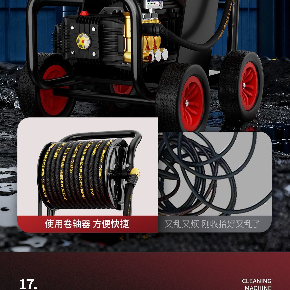 【Black Cat Genuine Product】Ultra-High-Pressure Car Washer for Car Wash Shops, Professional Household and Commercial High-Power Cleaning Device