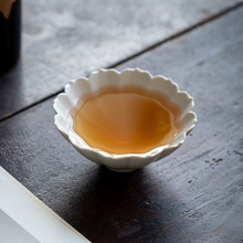 草木灰陶瓷茶杯家用功夫茶具品茗杯创意主人杯单杯中式茶碗花瓣杯