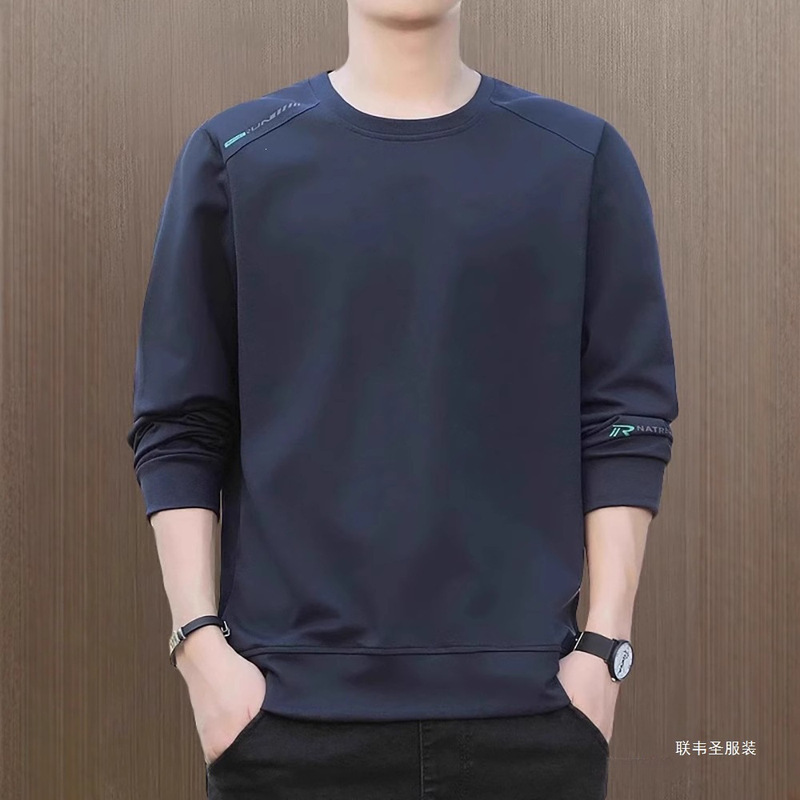 New Round Neck Sweatshirt for Men, Spring and Autumn, Loose Fit, Versatile, Large Size Top, Pure Cotton Base Shirt for Teenagers, in Stock, Solid Color New Round Neck Sweatshirt for Men, Spring and Autumn, Loose Fit, Versatile, Large Size Top, Pure Cotton Base Shirt for Teenagers, in Stock, Solid Color