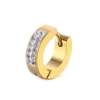 Double row diamond gold earrings