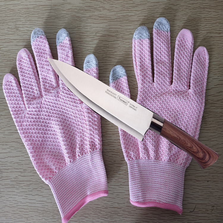 现货5级防割提花触摸屏耐磨手套食品级厨房防护防切割手套