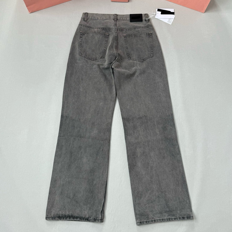 Ac2021m micro-flared 1981 American old money style straight-leg drapey jeans for men and women, loose and casual trendy