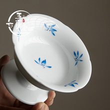 中式陶瓷茶点盘糕点盘喜饼摆盘仿宋精致下午茶点心盘水果干果碟子