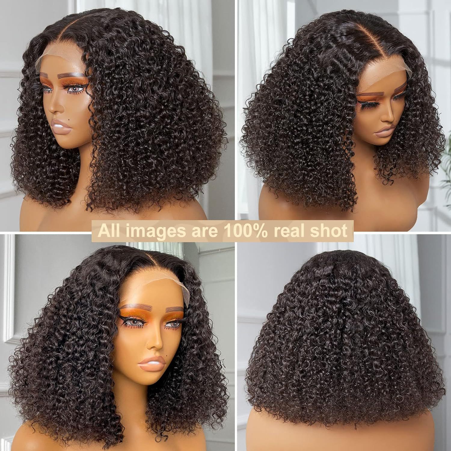 240g Weight Women's Simple Style Weekend Street High Temperature Wire Centre Parting Short Curly Hair Wigs