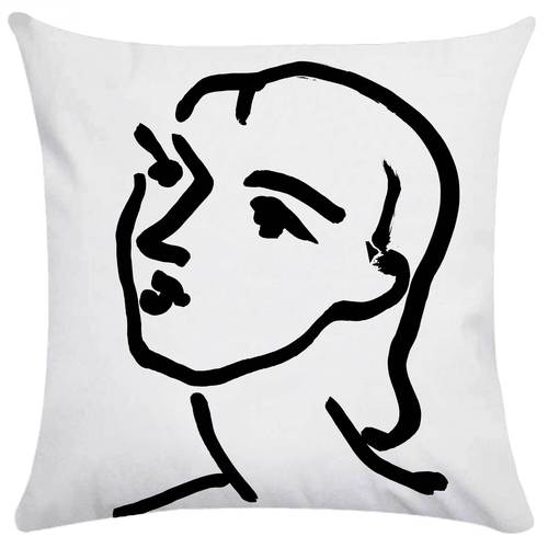 Nordic pillow ins light luxury style pillow case retro art abstract blue pillow custom flower sofa back