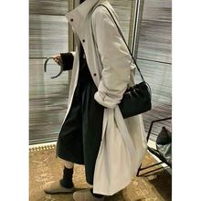 立领中长款风衣羽绒服女冬季新款宽松韩版外套黑色小个子大衣洋气