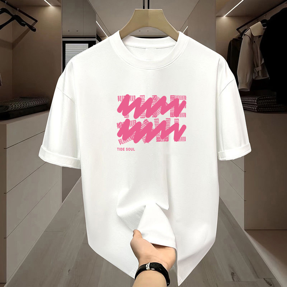 潮流夏季痞帅短袖ins批发重磅上衣服休闲男士美式运动跨境T恤百搭