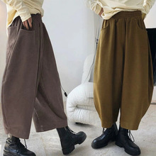 6380#新款春秋季复古哈伦裤女 日系梨形身材宽松休闲萝卜裤老爹裤