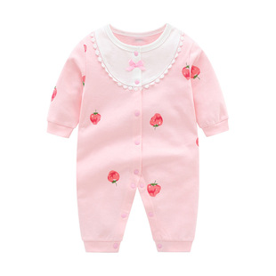 Baby girl hundred days Princess romper spring and summer Full Moon newborn baby one-piece clothes long sleeve cute western style outwear
