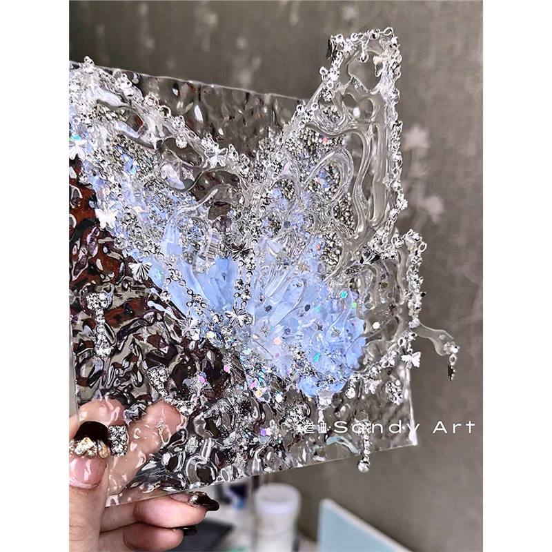반짝이는 수제 DIY 나비 3 차원 물 리플 나비 장식 그림 그룹 건물 워밍업 활동 손으로 만든 여성