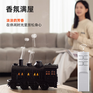 New Train Toy Ultrasonic Air Humidifier with Blue Warm Light for Home Bedroom Creative Essential Oil Aromatherapy Machine