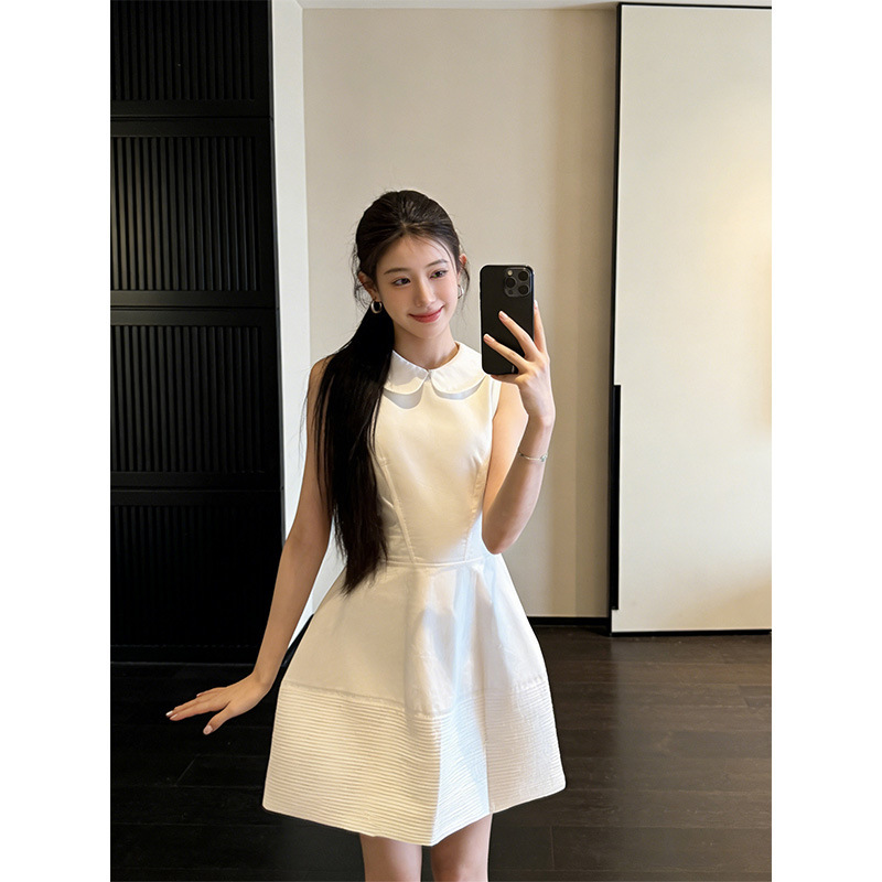 Elegant Doll Collar Vest Dress for Women, New Summer Fashion, Stylish and Age-Reducing, Sleeveless A-Line White Short Dress Elegant Doll Collar Vest Dress for Women, New Summer Fashion, Stylish and Age-Reducing, Sleeveless A-Line White Short Dress
