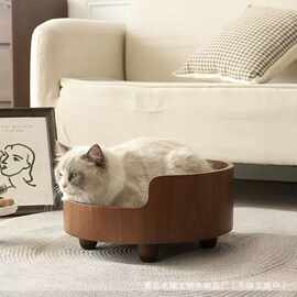 多层板木质猫窝家用四季通用圆形宠物窝室内猫窝狗窝宠物窝