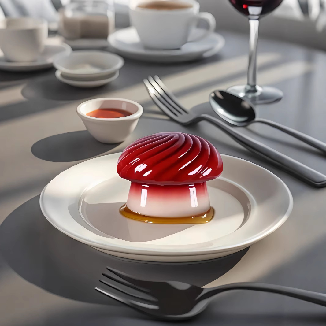 Molde Silicona Espiral Champiñón — Pudín, Chocolate, Mousse