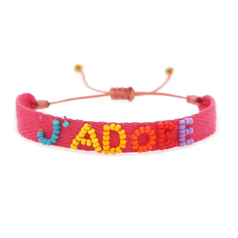 Ethnic Style Letter Devilu0027S Eye Glass Beaded Bracelets