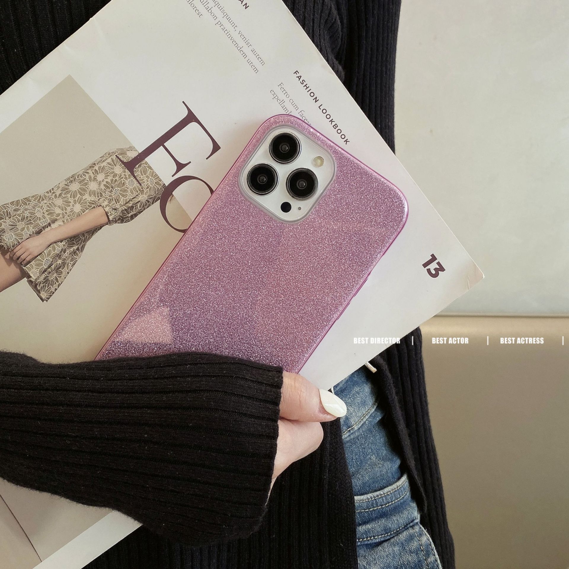 Solid Color Pattern Simple Style Style Pink, Purple, Gold Color Tpu Solid Color Simple Style Phone Cases Phone Accessories