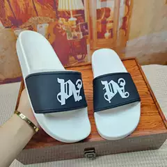 Vietnam Cambodia Singapore High Quality Slippers 2023 Summer Couple Letters Printed Graffiti Angel Slip Flops