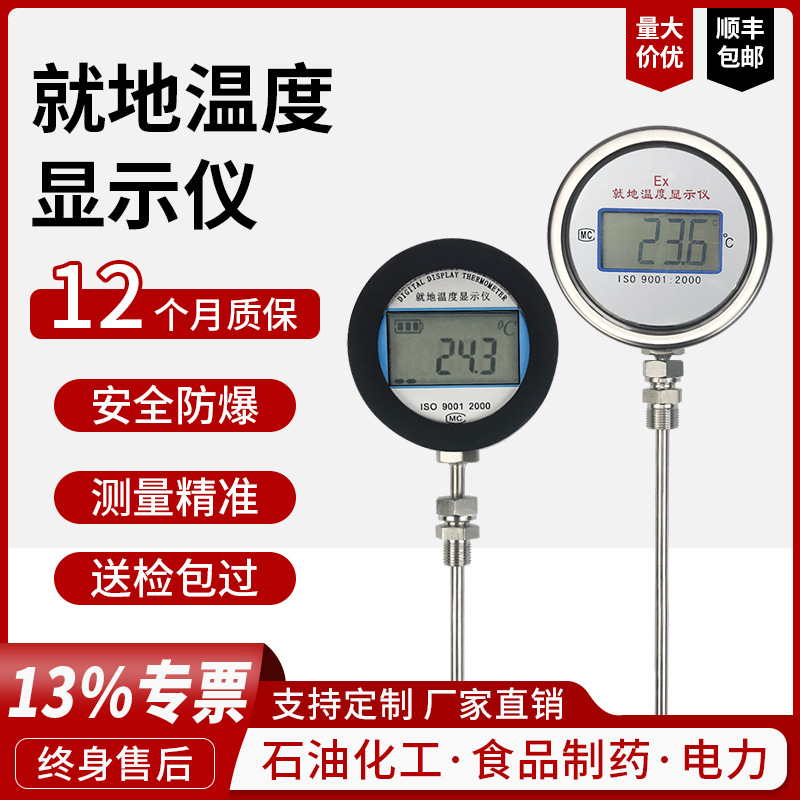 就地显示仪pt100 热电阻防爆数显温湿度计传感器 就地温度显示仪