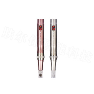 Cross-Border Electric Microneedle Silent Mts Microcrystalline Pen for Water Light Introduction, 6-Speed Hair Follicle Display Screen Home Beauty Device