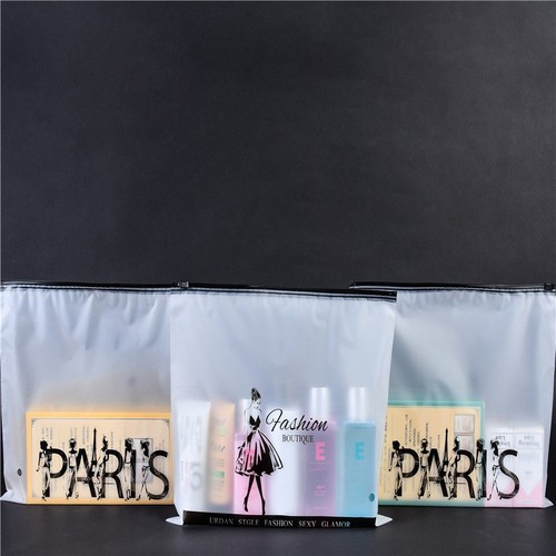Sanding PE zipper bag for clothing and socks, wholesale clothing bag zipper self-sealing bag storage bag transparent