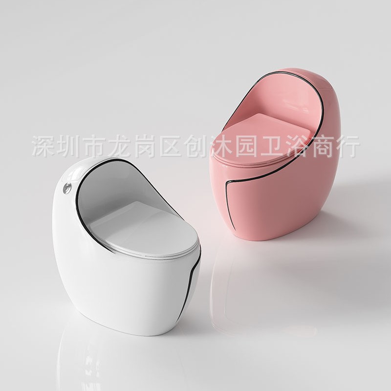 inodoro de asiento de inodoro doméstico pequeño tipo de baño de bombeo de gran impulso inodoro de asiento de inodoro en forma de huevo