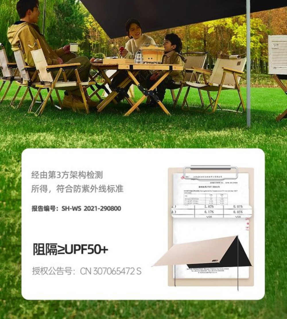 Vinyl Canopy Tent Outdoor Camping Sunshade Portable Sun Protection Rain Shelter Uv-Resistant Silver-Coated Beach Tarp