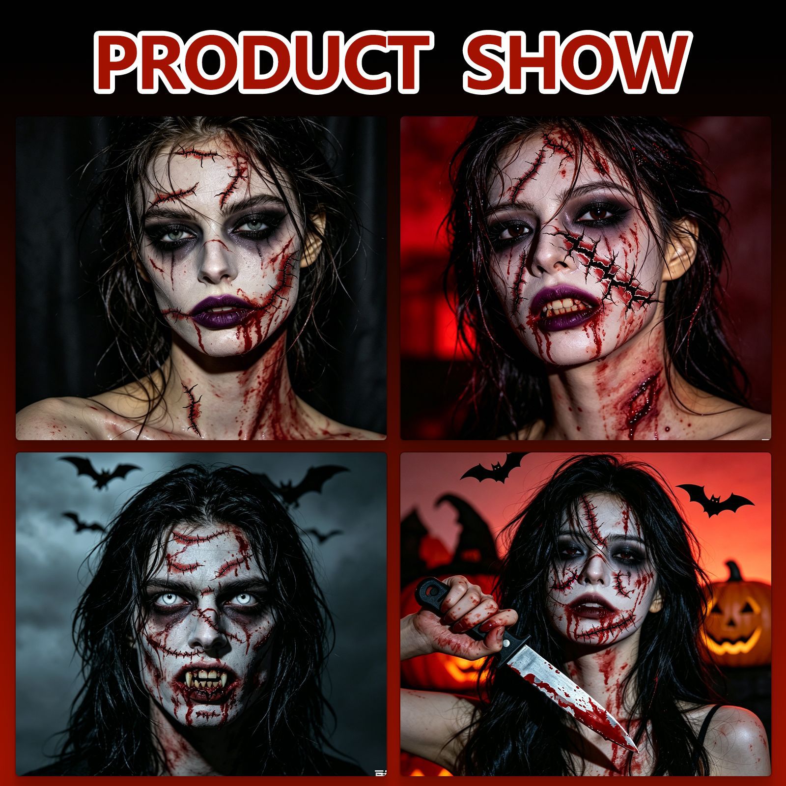 Tatuajes Faciales de Cicatrices para Halloween de Papel de Transferencia de Agua, Impermeable image 5