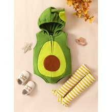 E 65943 Avocado hooded baby romper ţ�͹���ñӤ������
