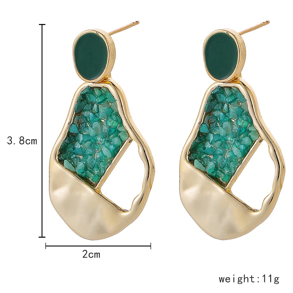 1 Pair Fashion Irregular Heart Shape Alloy Inlay Gravel Women's Drop Earrings display picture 5